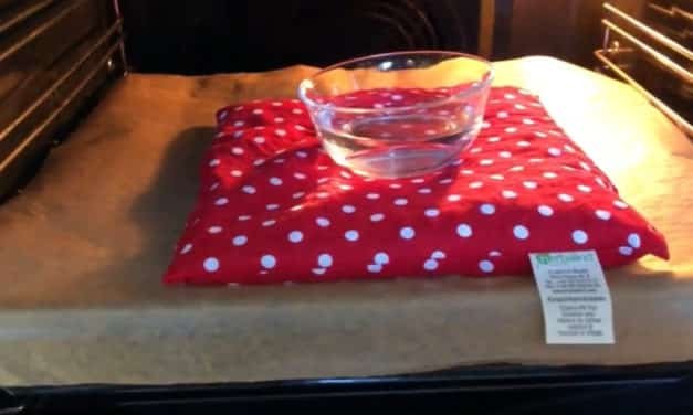 Kirschkernkissen im Backofen erwärmen